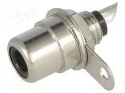 Socket; RCA; female; straight; soldering; nickel plated