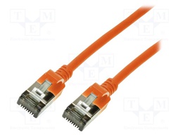 Patch cord; U/FTP; 6a; stranded; Cu; TPE; orange; Len: 2m; 32AWG