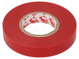 Tape: electrical insulating; W: 12mm; L: 25m; Thk: 0.13mm; red; 180%