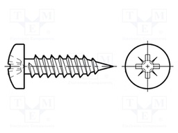 Screw; 2,2x19; Head: cheese head; Pozidriv; Size: PZ1; BN: 13259