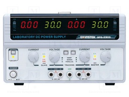 Power supply: laboratory; Channels: 2; 0÷30VDC; 0÷3A; 0÷30VDC; 0÷3A