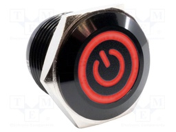 Switch: vandal resistant; SPST-NO; 2A/48VDC; IP65; OFF-(ON); Ø16mm