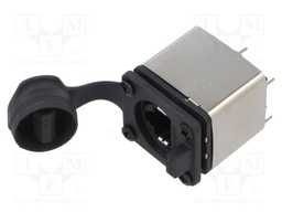 Connector: RJ45; socket; shielded,with cover; THT; 19.8x24mm; 8p8c