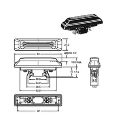 Safety switch: enabling switch; NC x2 + NO x2; IP65; OUT: 4; 250V