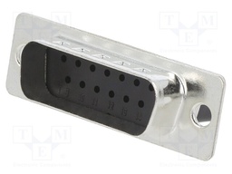 D-Sub; PIN: 15; plug; male; w/o contacts; crimped; for cable; black