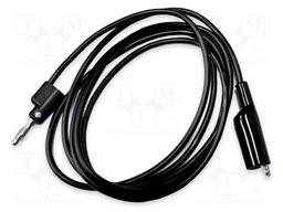 Test lead; 10A; banana plug 4mm,aligator clip; Urated: 1kV; black