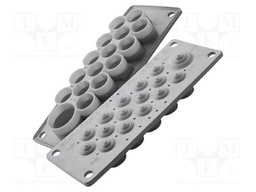 Multigate grommet; grey; Holes no: 16; -40÷100°C; 10÷20mm,10÷30mm