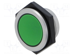 Indicator: LED; flat; green; Ø30mm; IP67; connectors 2,8x0,8mm