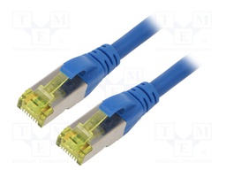 Patch cord; S/FTP; 6a; stranded; Cu; LSZH; blue; 5m; 26AWG