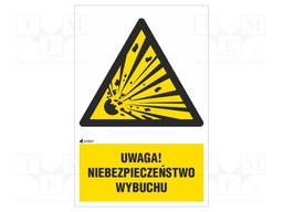 Safety sign; warning; Mat: PVC; W: 200mm; H: 300mm