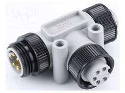 T adapter; PIN: 5; T; Mini-Change; 8A; IP67; 600V