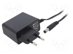 Power supply: switched-mode; voltage source; 12VDC; 1A; 12W; plug