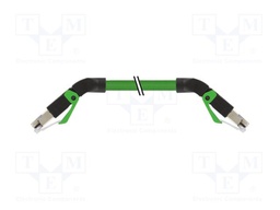 Patch cord; RJ45 down angled plug,both sides; 5; stranded; Cu