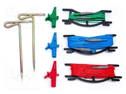 Set of cables and adapters; banana plug 4mm; red,blue,green