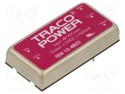 Converter: DC/DC; 15W; Uin: 36÷75V; Uout: 15VDC; Uout2: -15VDC; 2"x1"