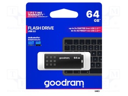 Pendrive; USB 3.0; 64GB; Read: 60MB/s; Write: 20MB/s; Colour: black