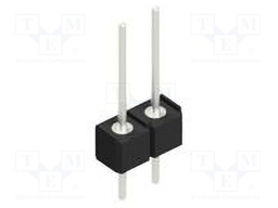 Connector: pin strips; pin header; male; PIN: 2; 2.54mm; THT; 1x2