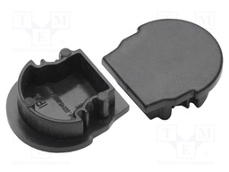 Cap for LED profiles; black; ABS; Application: UNI12