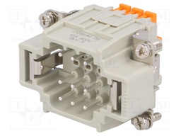 Connector: HDC; male; CDSH; PIN: 9; 9+PE; size 44.27; 10A; 400V