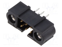 3+3 Pos. Male DIL Vertical Throughboard Conn. Jackscrews
