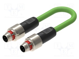 Cable: for sensors/automation; M12; PIN: 4; 3m; 50VAC; 4A; -40÷85°C