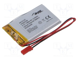 Re-battery: Li-Po; 3.7V; 1350mAh; cables,JST SYP-02T-1 socket
