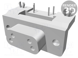 D-Sub; PIN: 9; socket; female; PCB snap-in; angled 90°; THT; M3