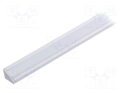 Profiles for LED modules; white; angular; white; L: 1m; aluminium