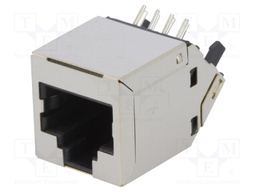 Socket; RJ45; PIN: 8; Cat: 6; shielded; Layout: 8p8c; THT; angled