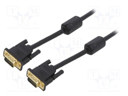 Cable; D-Sub 15pin HD plug,both sides; black; 3m; Øcable: 6mm