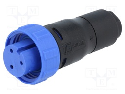 Connector: circular; plug; female; PIN: 3; w/o contacts; for cable