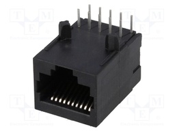 Socket; RJ50; PIN: 10; Cat: 3; Layout: 10p10c; on PCBs; THT; 13.19mm
