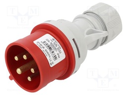 Connector: AC supply 3-phase; plug; male; 32A; 400VAC; IEC 60309