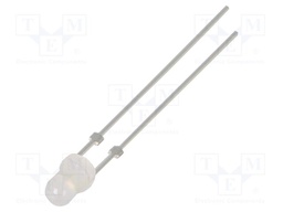 LED; yellow; 3mm; 1120÷1560mcd; 40°; Front: convex; 2.1÷2.6VDC