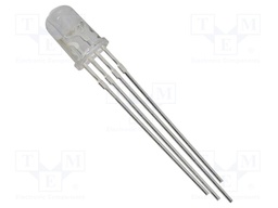 LED; 5mm; tricolour; RGB; 7000÷9000mcd; 10000÷12000mcd; 30°; 20mA