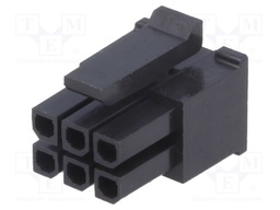 Plug; wire-board; female; Micro-Fit 3.0; 3mm; PIN: 6; w/o contacts