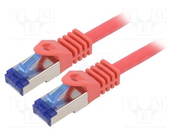 Patch cord; S/FTP; 6a; stranded; Cu; LSZH; red; 5m; 26AWG; -20÷75°C