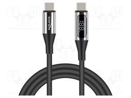 Cable; USB C plug,both sides; 2m; black; 21AWG,28AWG; 480Mbps