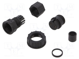 Plug; Connector: circular; size D; female; PIN: 2; gold-plated; 20A