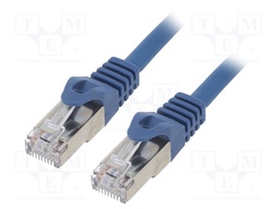 Patch cord; S/FTP; 6a; solid; Cu; LSZH; blue; Len: 1.5m; 27AWG