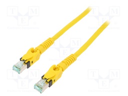 Patch cord; S/FTP; 6a; stranded; Cu; PUR; yellow; 1m; halogen free