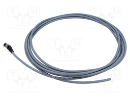 Connection lead; M8; PIN: 3; angled; 5m; plug; 60VAC; 4A; -5÷105°C