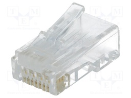Plug; RJ45; PIN: 8; Cat: 6; Layout: 8p8c; IDC,crimped; for cable