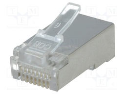 Plug; RJ45; PIN: 8; shielded; gold-plated; Layout: 8p8c; 26AWG; IDC
