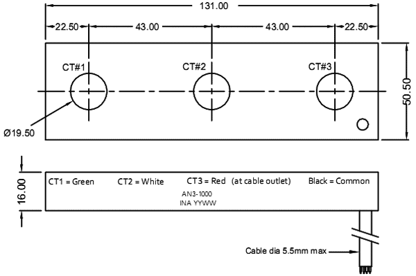Current transformer; Series: AN3; 100A; Trans: 1000: 1; 41.5Ω