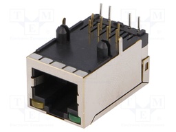 Socket; RJ45; PIN: 8; shielded,with LED; Layout: 8p8c; THT