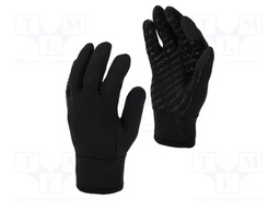 Protective gloves; Size: 11; black; polyester; tag