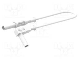 Test lead; 12A; banana plug 4mm,angular banana plug 4mm; white