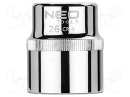 Socket; 6-angles,socket spanner; HEX 26mm; 1/2"