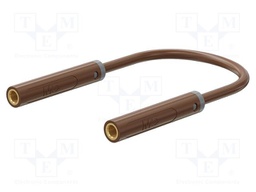Test lead; 60VDC; 30VAC; 19A; banana socket 4mm,both sides; brown